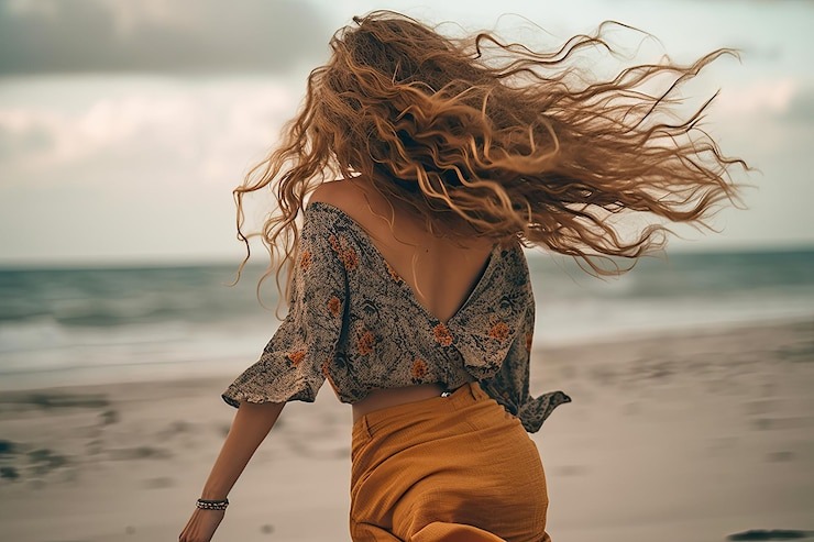 beach wave hair style